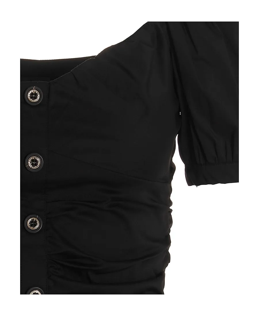 Ruched Button-Up Dress