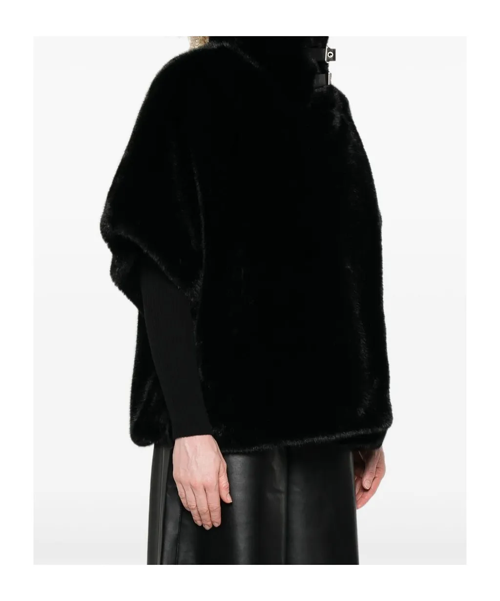 Pinko High-Neck Short Sleeved Cape Coat