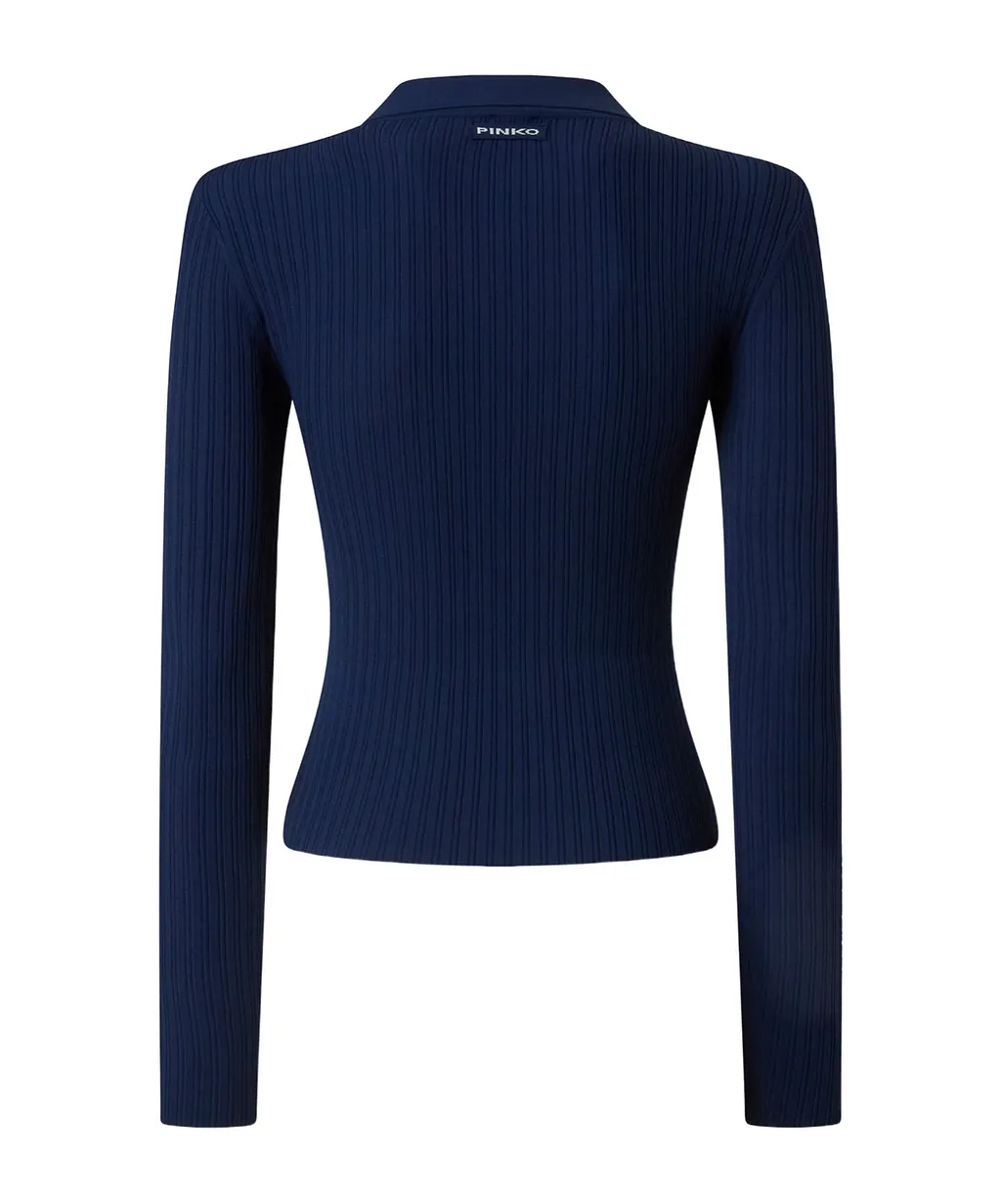 Spread-Collar Cardigan