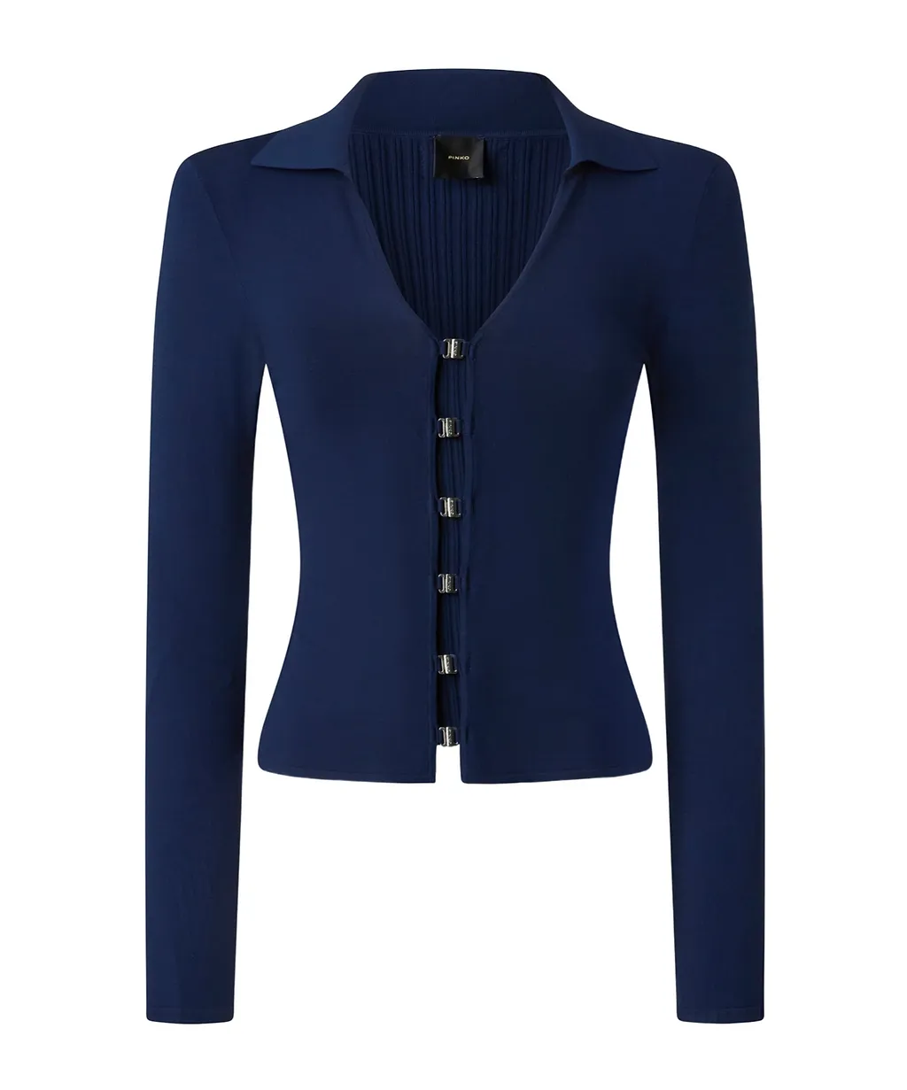 Spread-Collar Cardigan