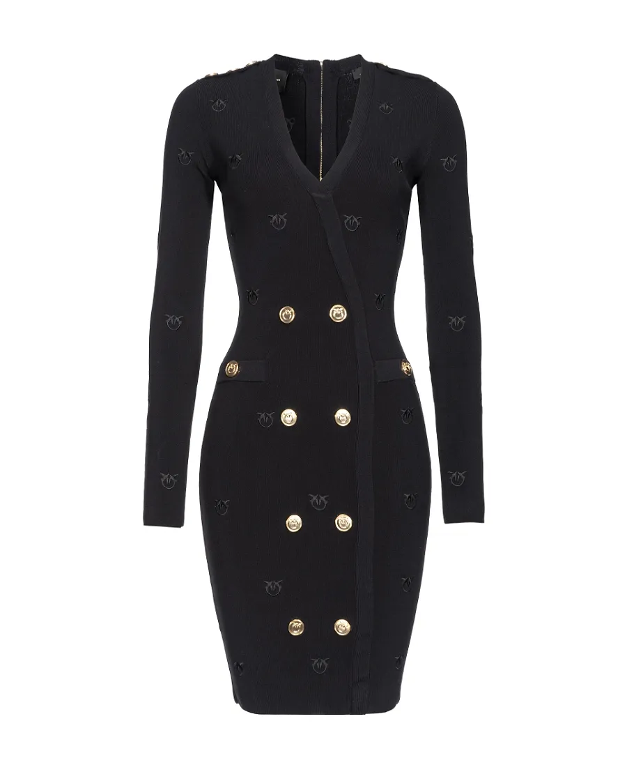 V-Neck Long-Sleeve Minidress