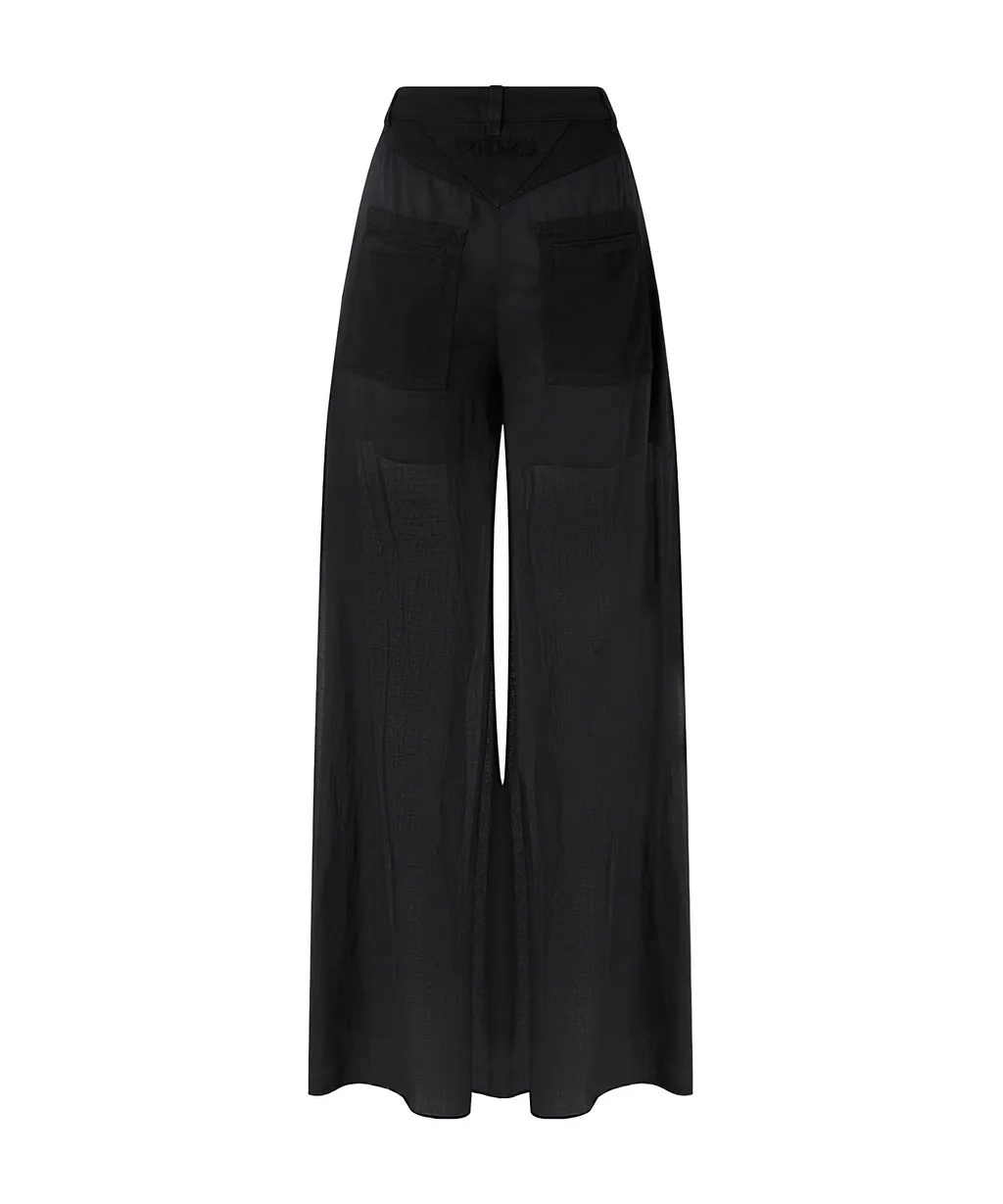 Wide-Leg Utility Trousers