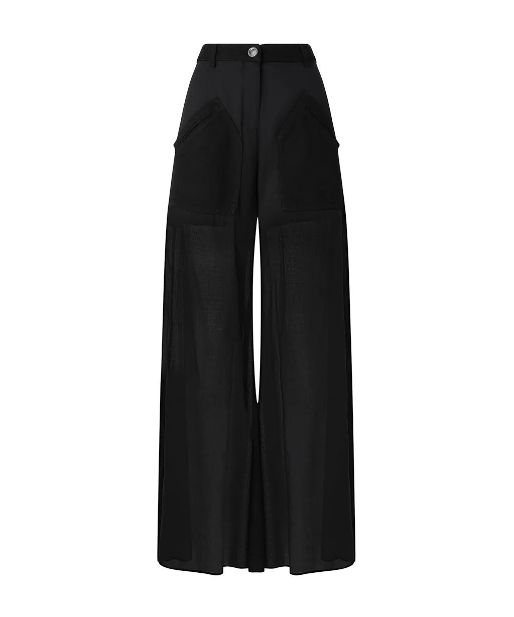 Wide-Leg Utility Trousers