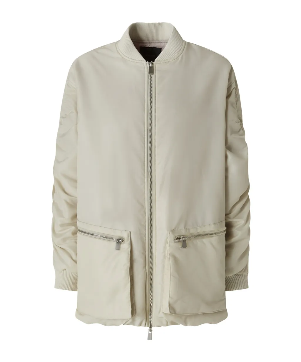 Pinko Logo Patch Gathered Sleeve Coat