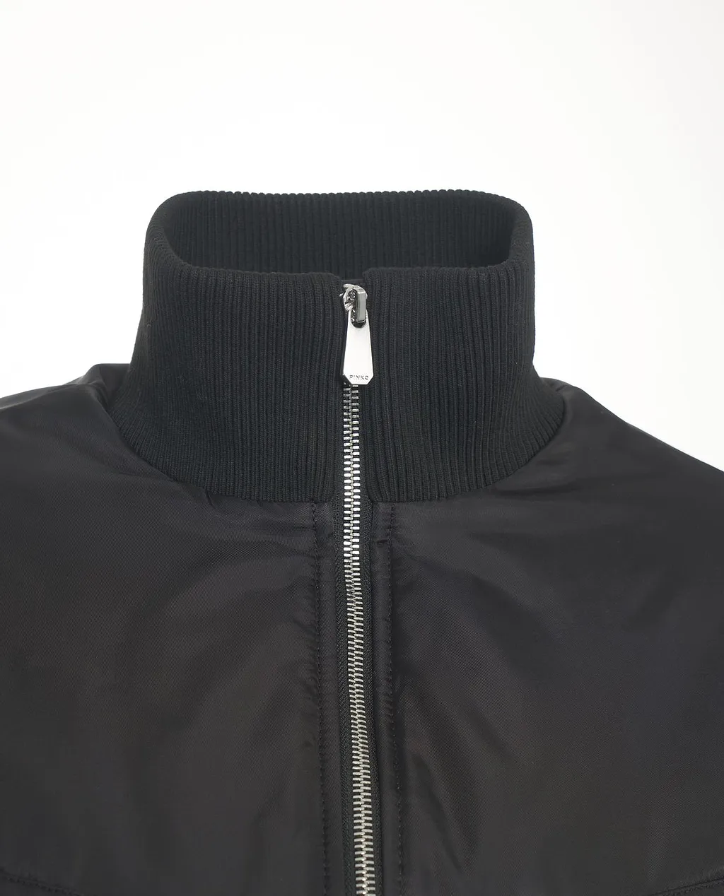 Zip-Front Crop Bomber Jacket