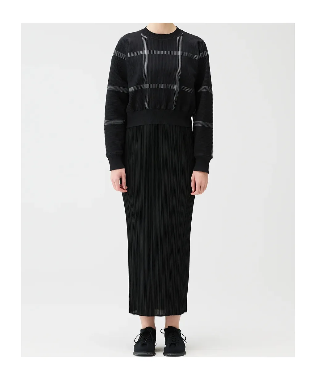 Pleats Please Issey Miyake Crossing Knit Sweater