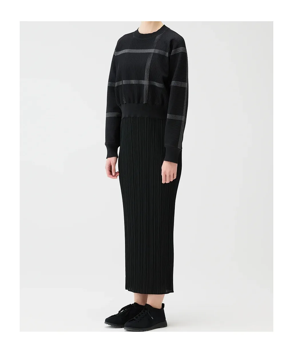 Pleats Please Issey Miyake Crossing Knit Sweater