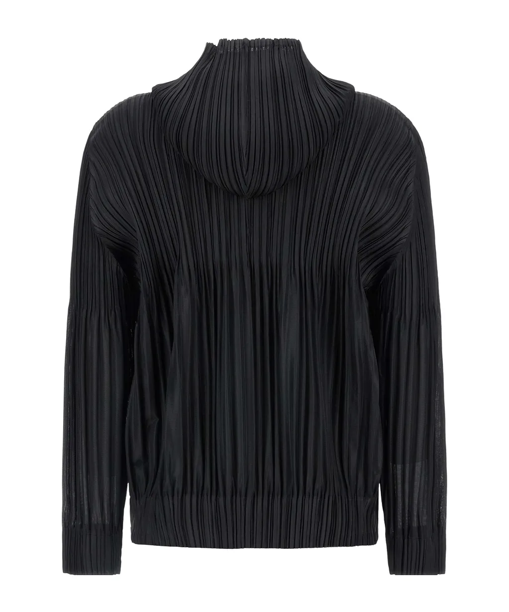 Pleats Please Issey Miyake Fluffy Basics Hooded Cardigan