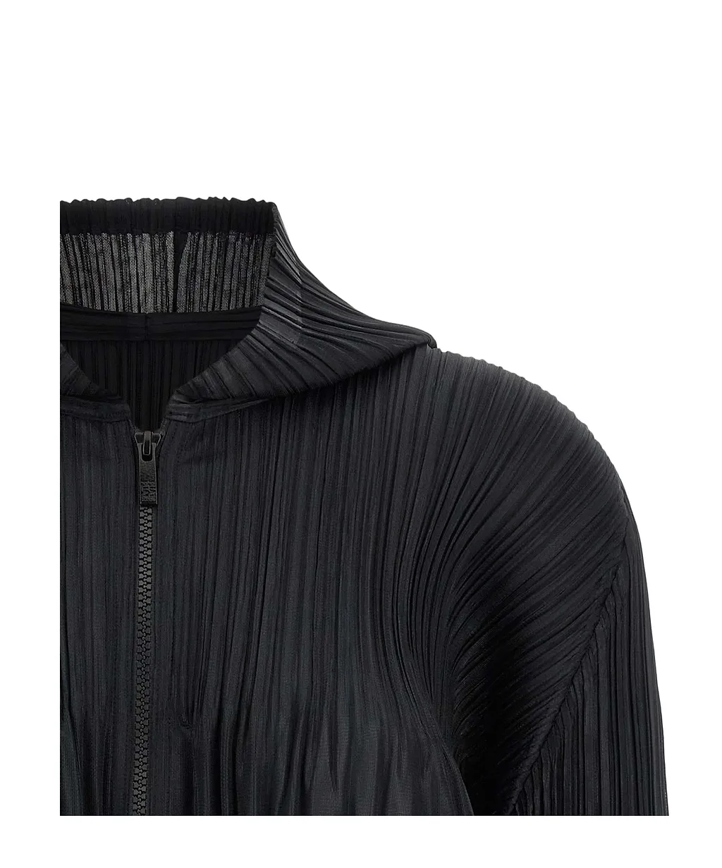 Pleats Please Issey Miyake Fluffy Basics Hooded Cardigan