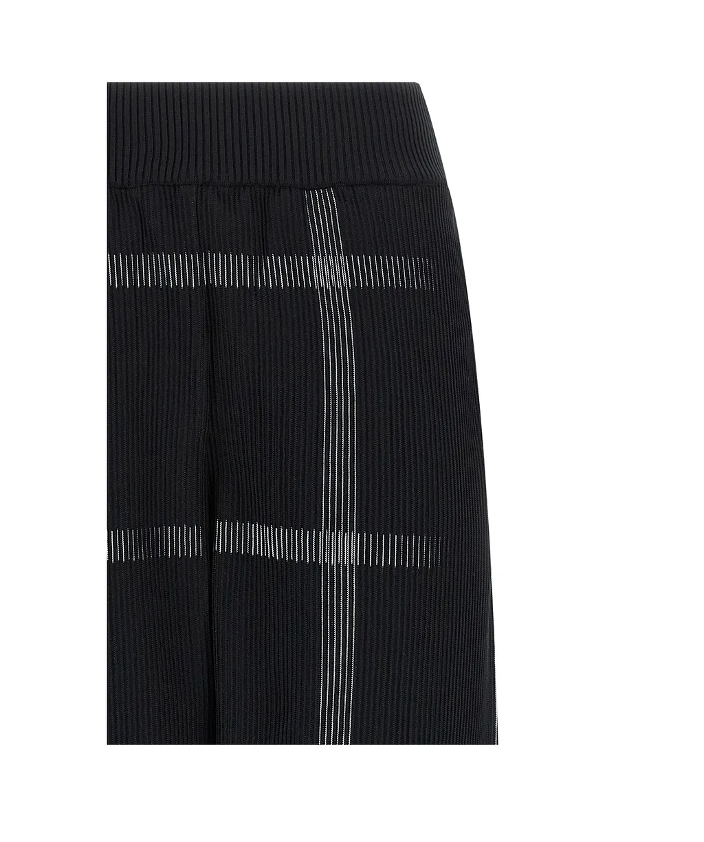 Pleats Please Issey Miyake Crossing Knit Checked Knitted Trousers