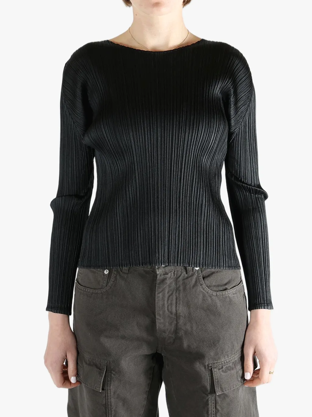 Pleats Please Issey Miyake Pleated Long Sleeve Top
