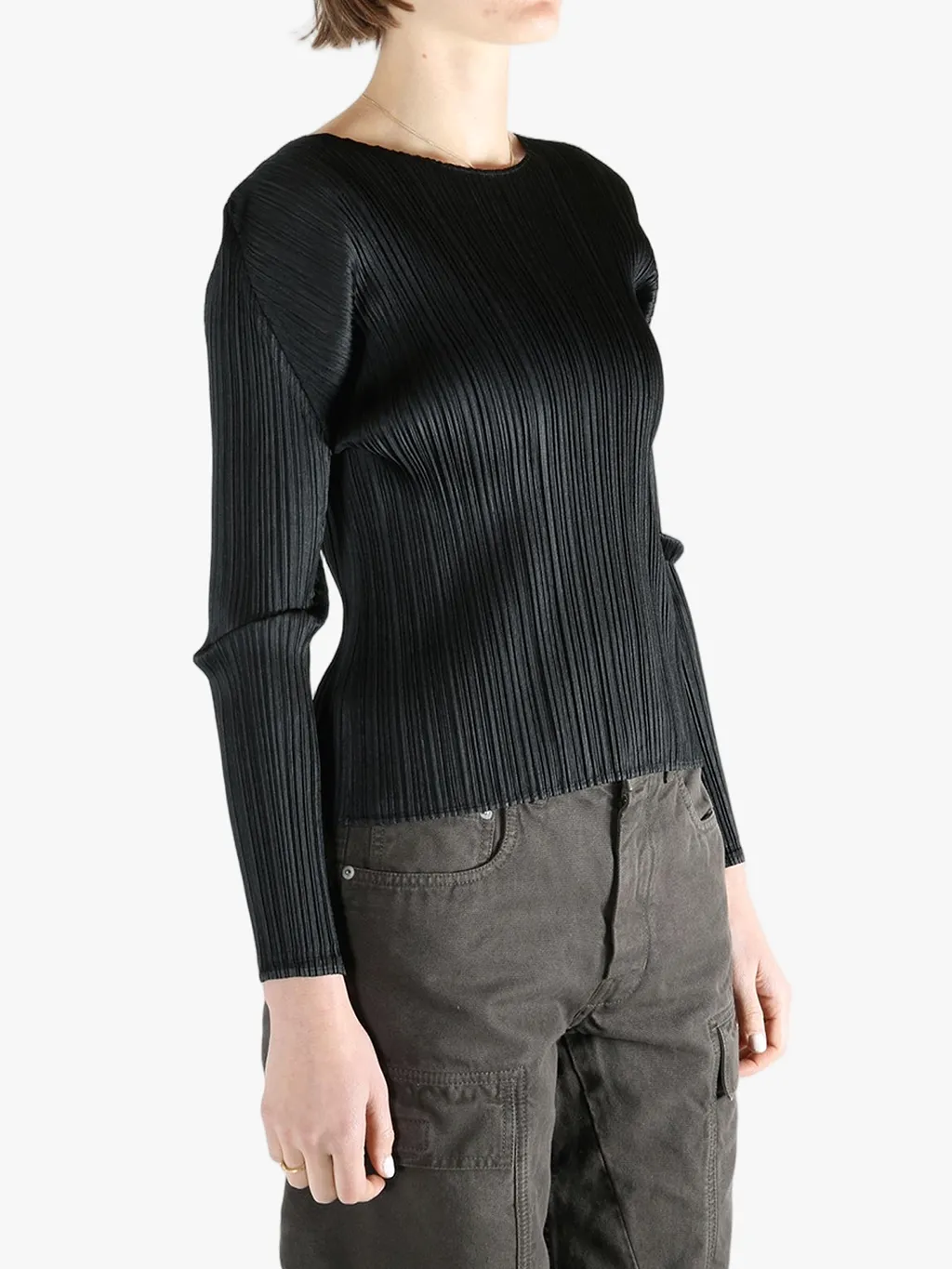 Pleats Please Issey Miyake Pleated Long Sleeve Top