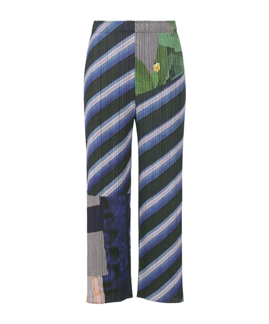 Pleats Please Issey Miyake City Collage Pleated Pants