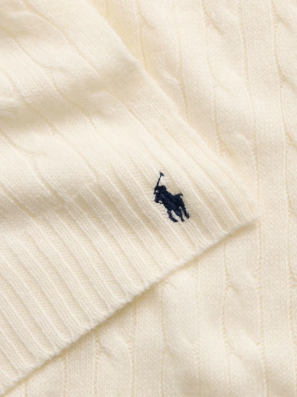 Polo Ralph Lauren Logo Embroidered Cable Knitted Scarf