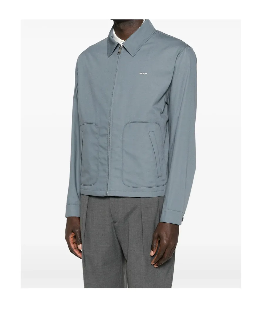 Technical Cotton Zipper Blouson Jacket