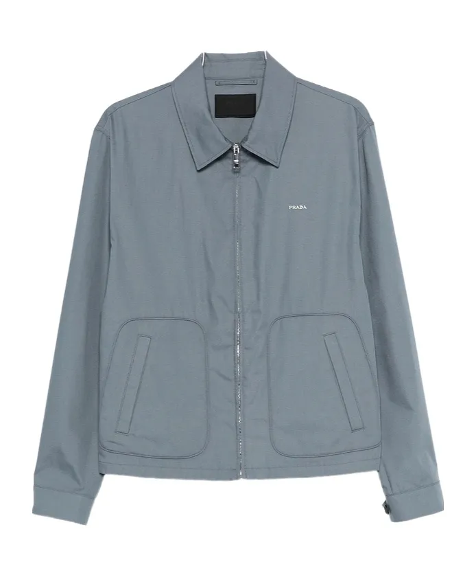 Technical Cotton Zipper Blouson Jacket