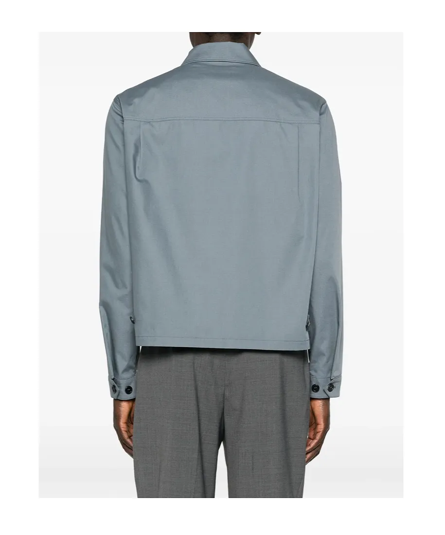 Technical Cotton Zipper Blouson Jacket