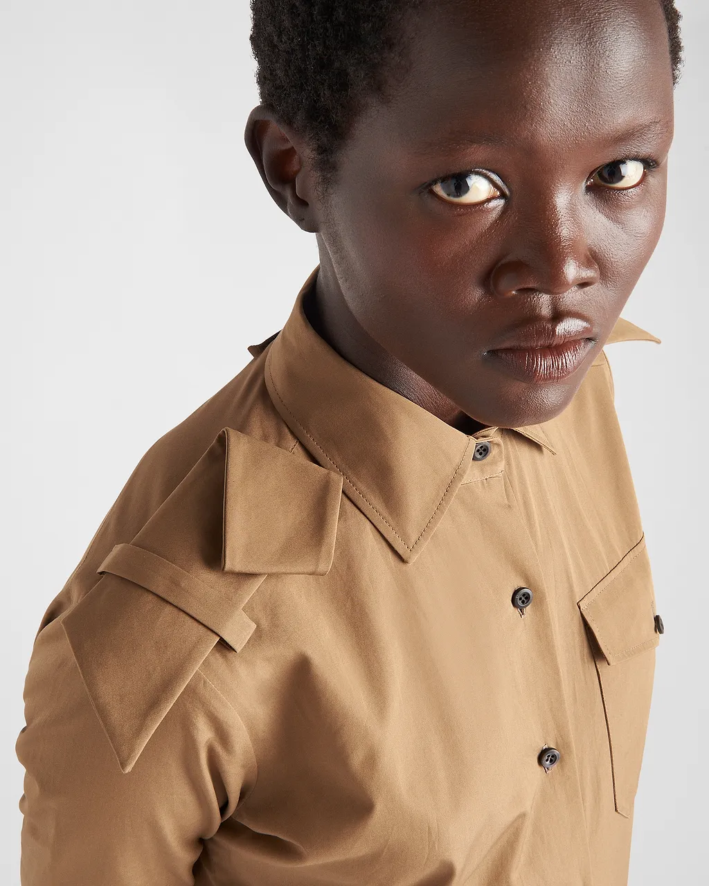 Prada Long-Sleeved Poplin Dress