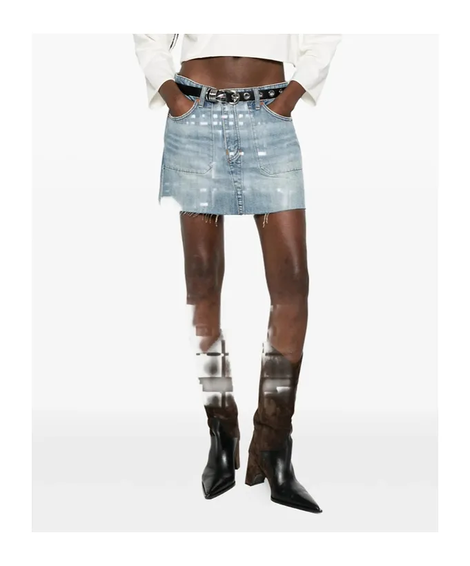 Denim Skirt With Belt Loop
