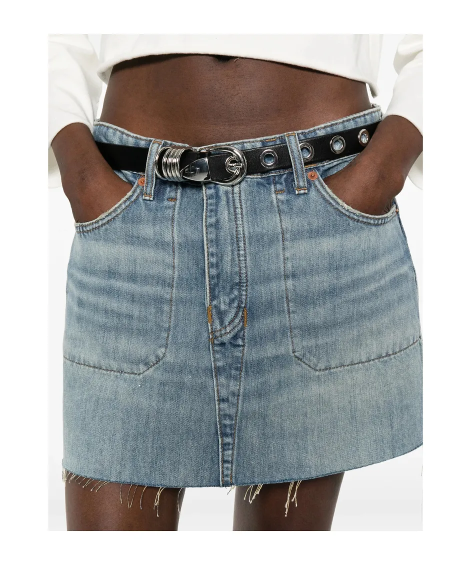 Denim Skirt With Belt Loop