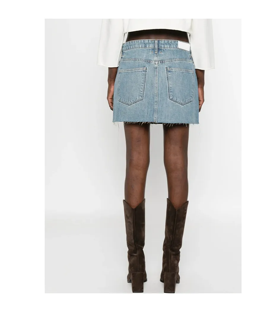 Denim Skirt With Belt Loop