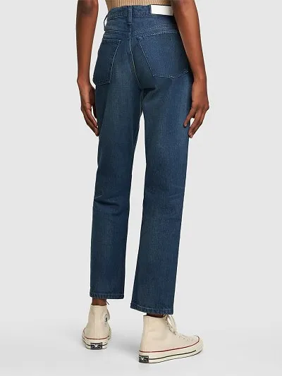 Denim Trousers With Logo Affixed