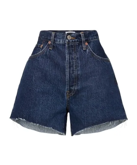 Edge-Fringed Denim Shorts