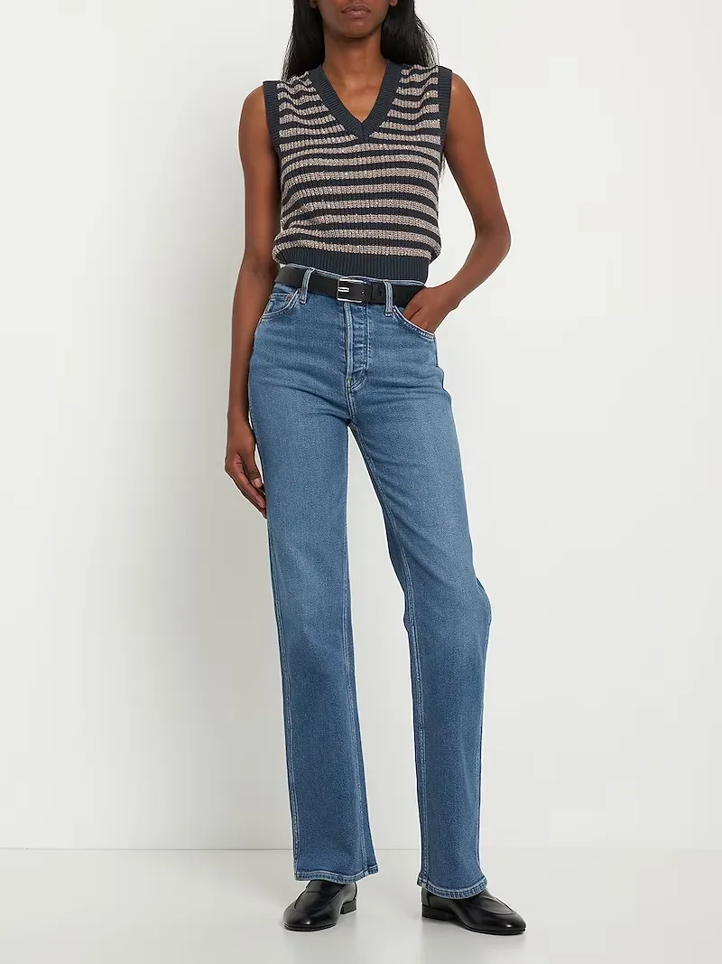 High-Rise Straight Loose Jeans