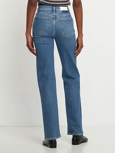 High-Rise Straight Loose Jeans