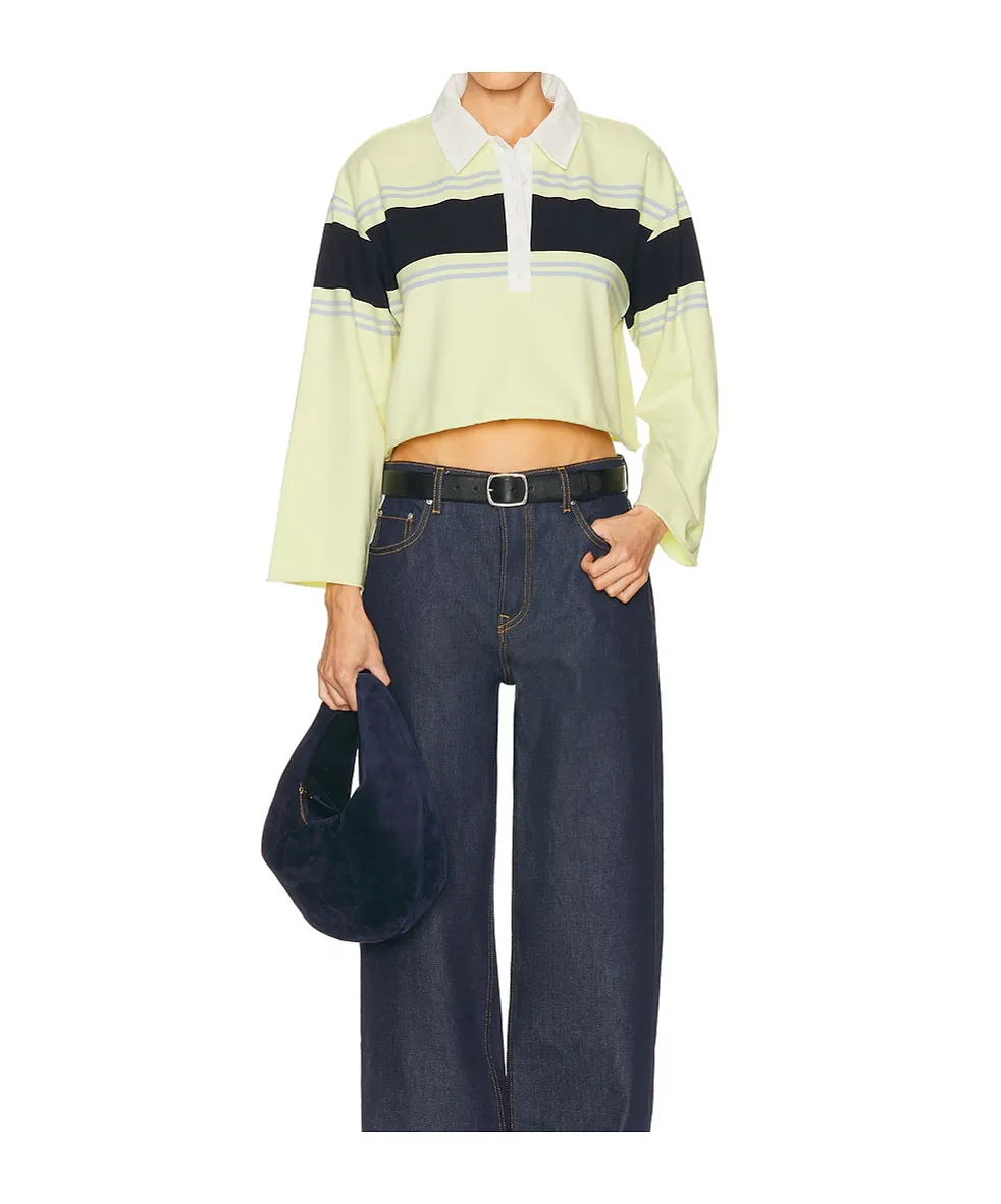 Re/Done Striped Long-Sleeved Polo Shirt