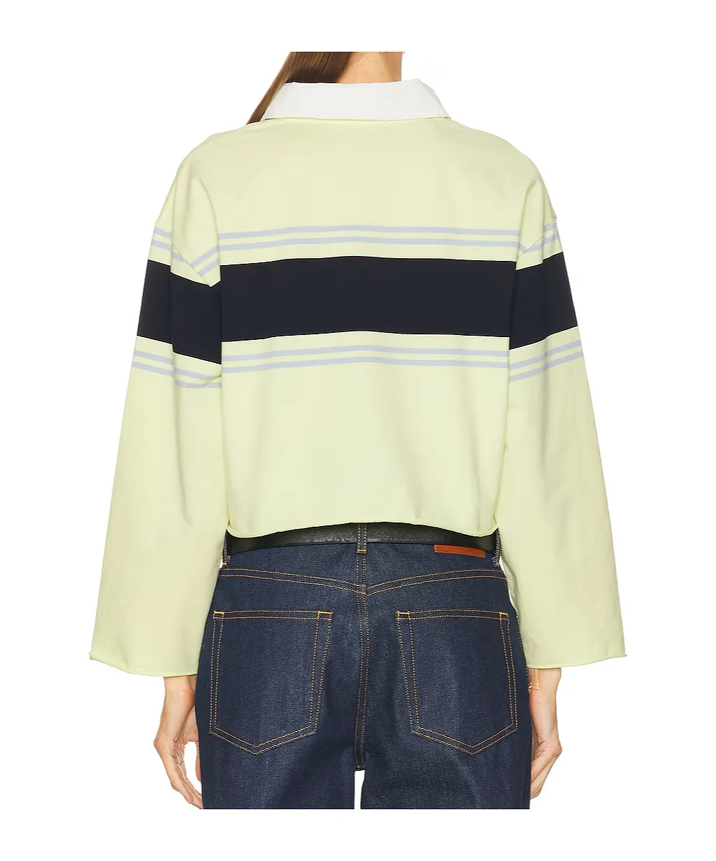 Re/Done Striped Long-Sleeved Polo Shirt