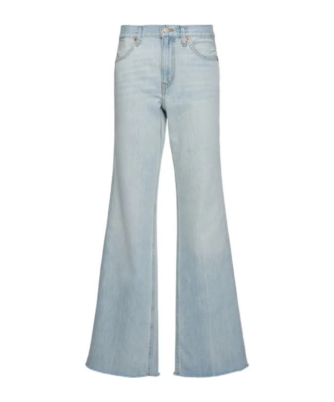 Ripped Denim Pants With Decorative Hem