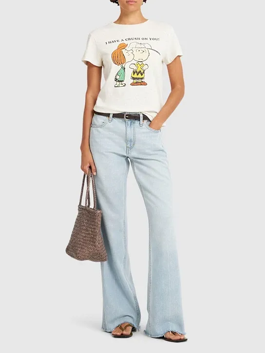 Ripped Denim Pants With Decorative Hem