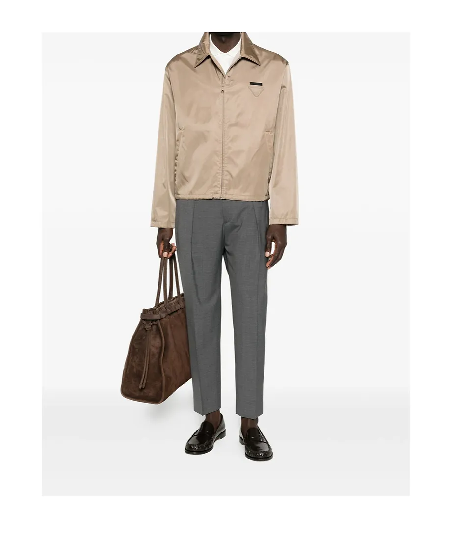 Prada Triangle-Patch Zipped Jacket