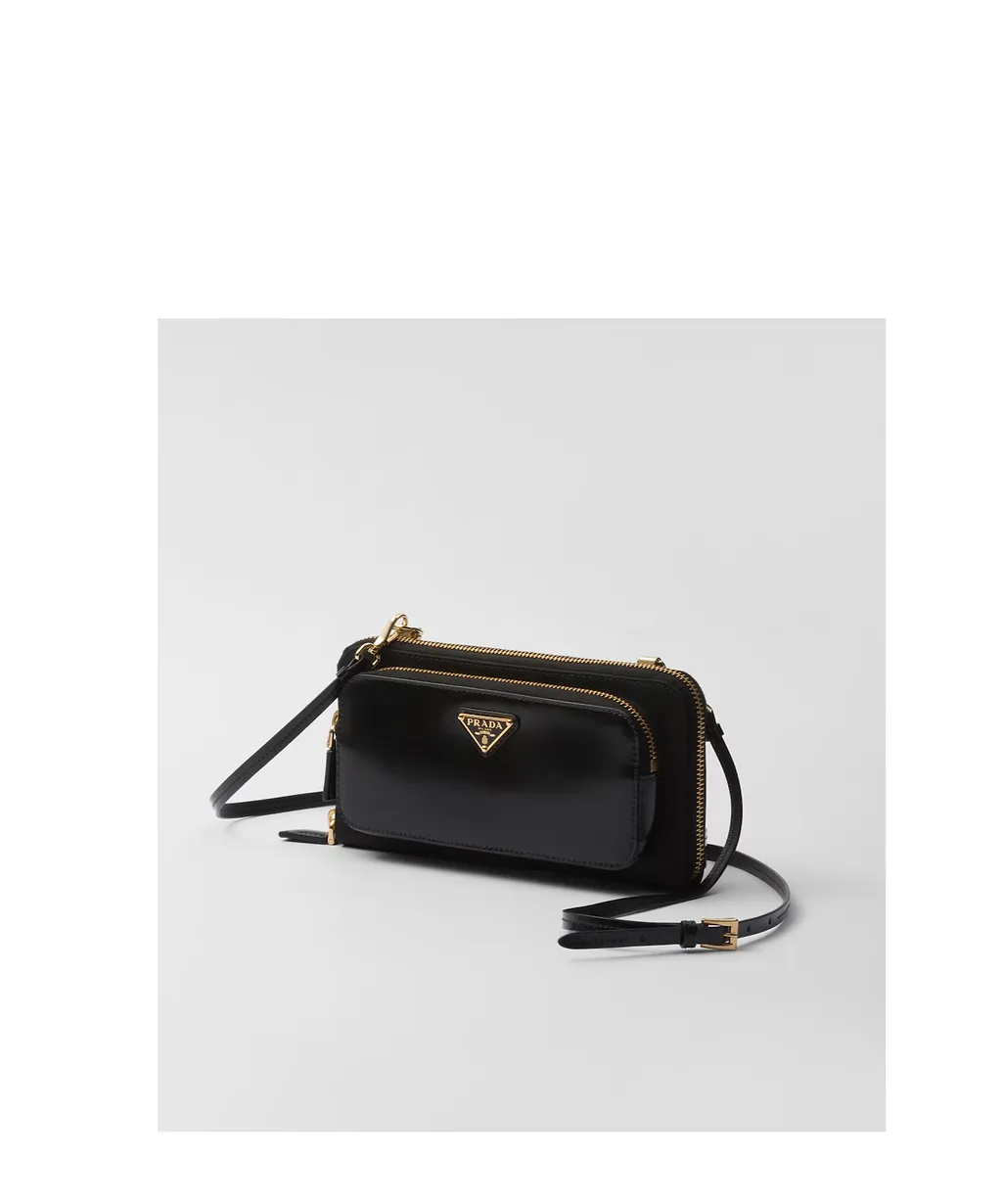 Re-Nylon And Brushed Leather Wallet