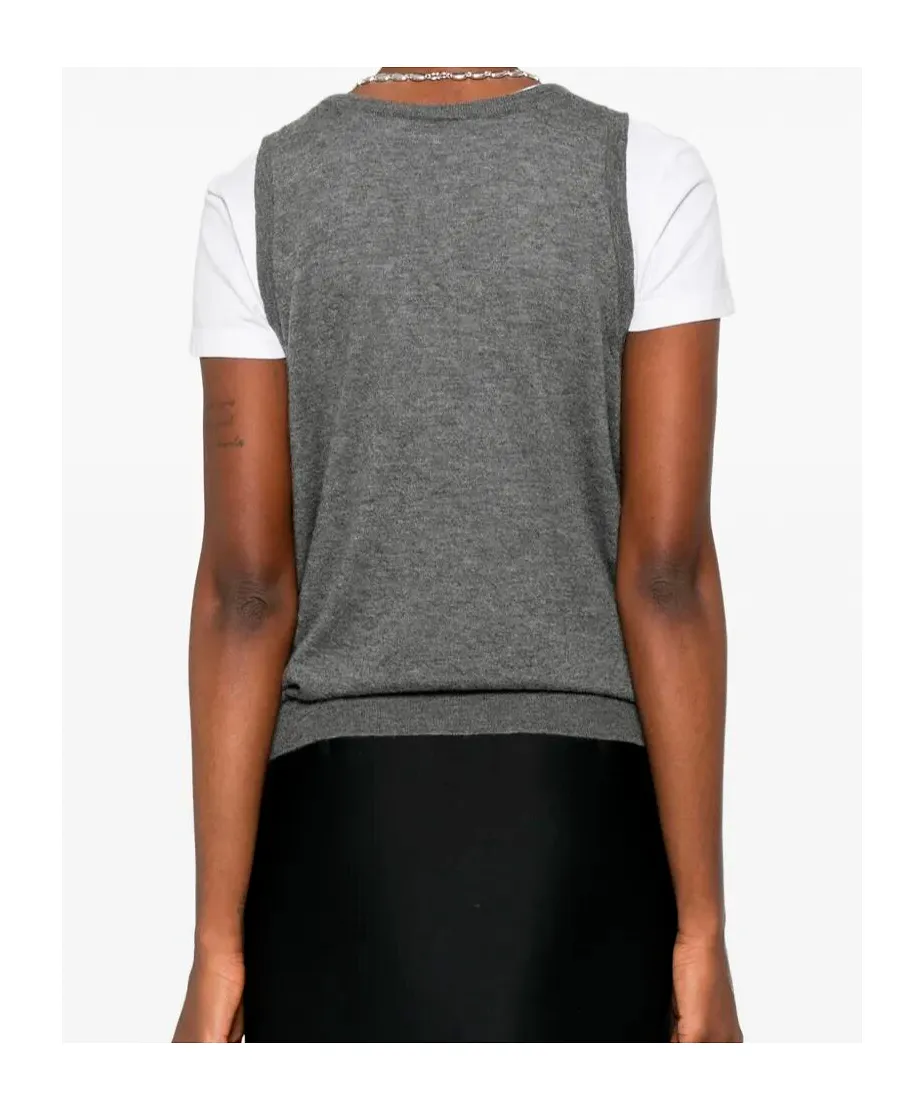 Prada Ribbed Knitted Tank Top