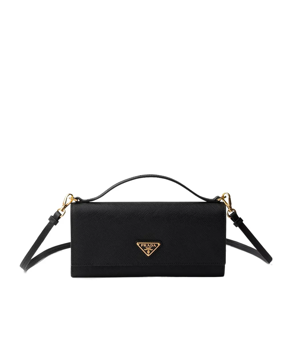 Prada Triangle-Logo Top Handle Wallet