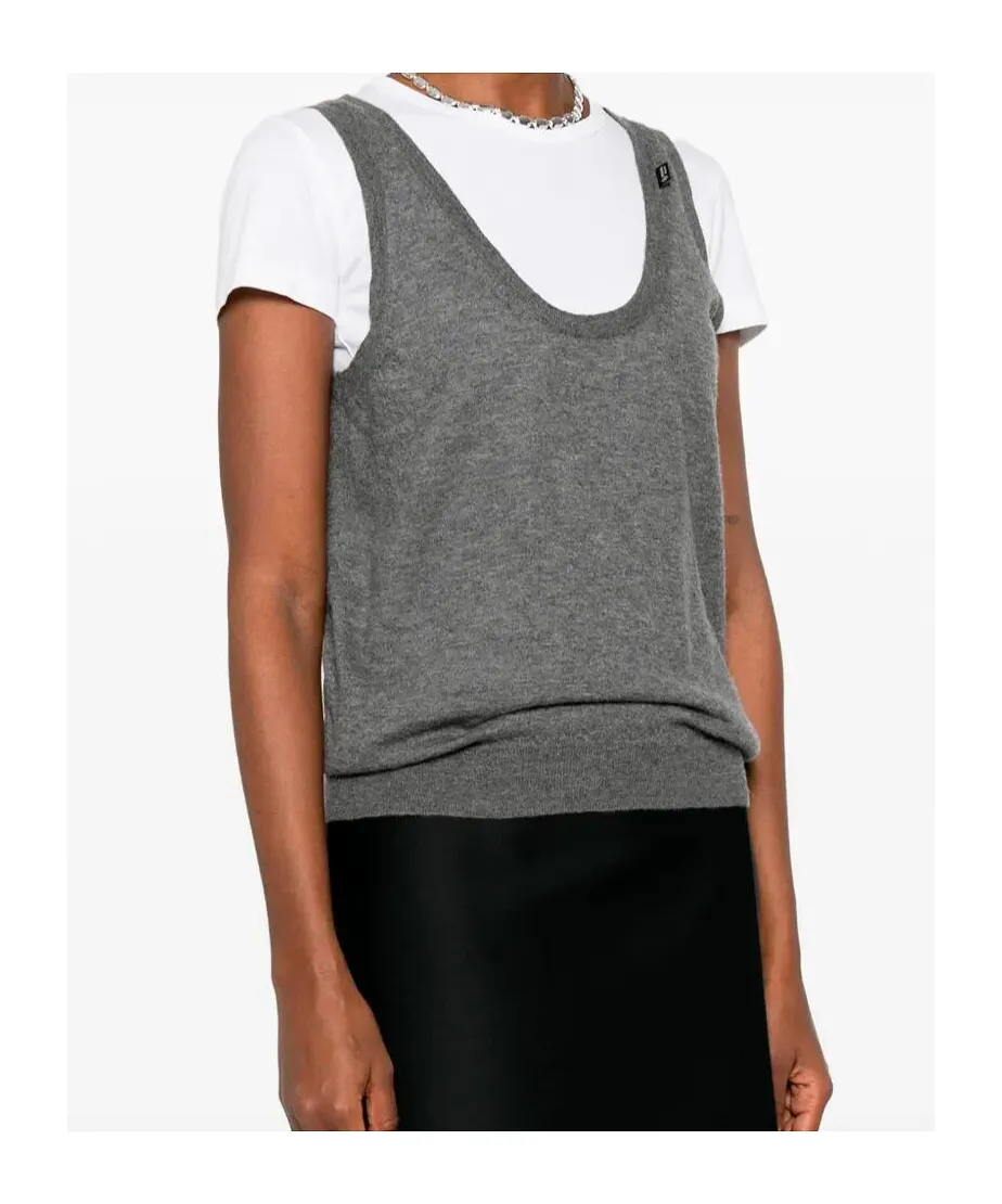 Prada Ribbed Knitted Tank Top