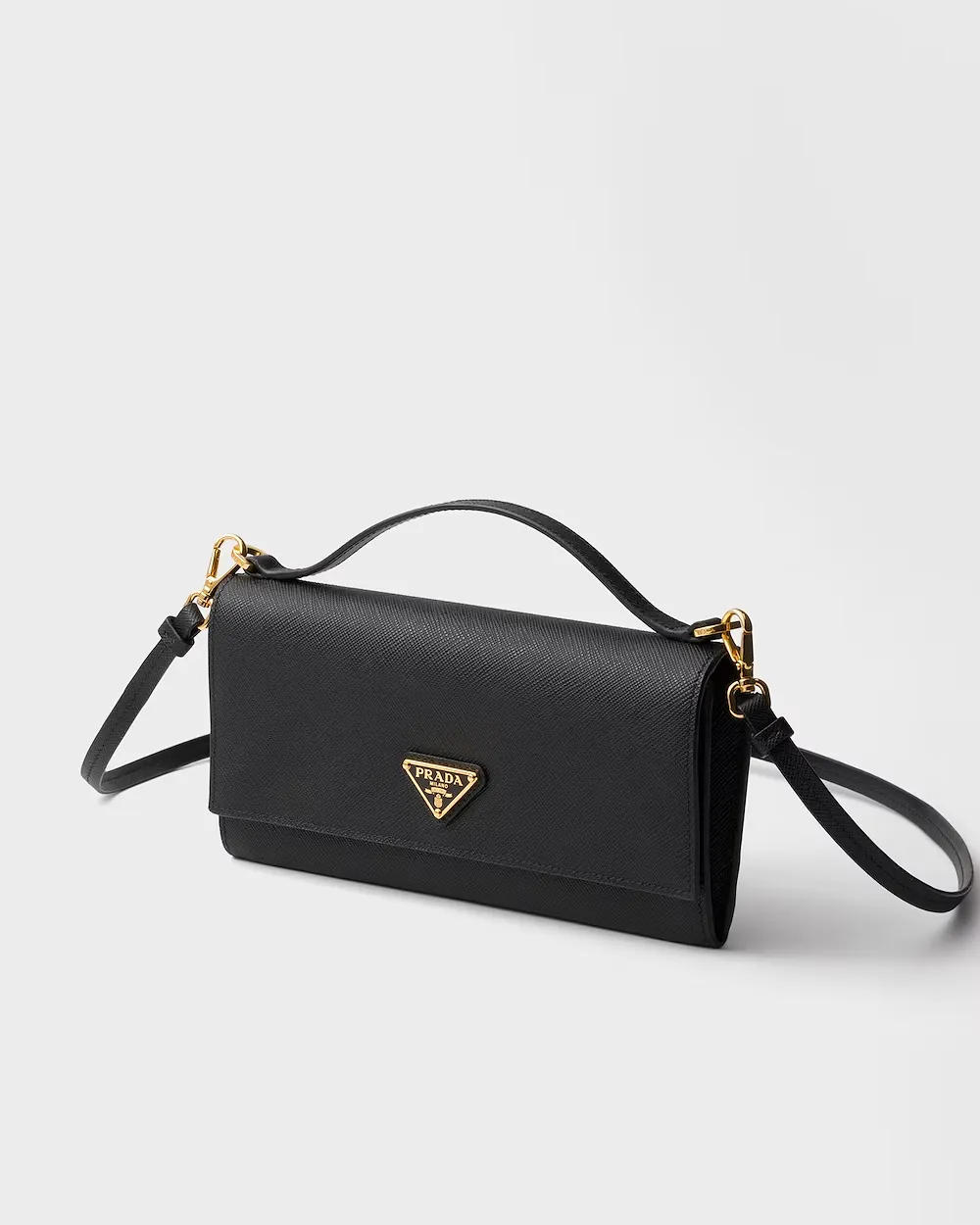 Prada Triangle-Logo Top Handle Wallet