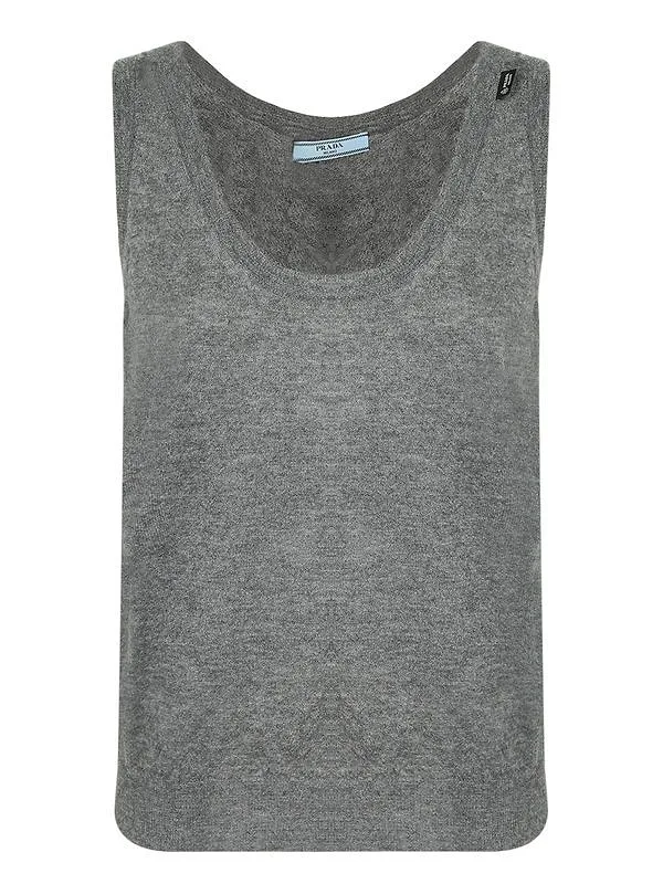 Prada Ribbed Knitted Tank Top