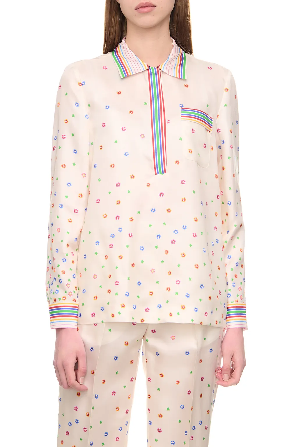 Redvalentino Flowers Printed Satin Top