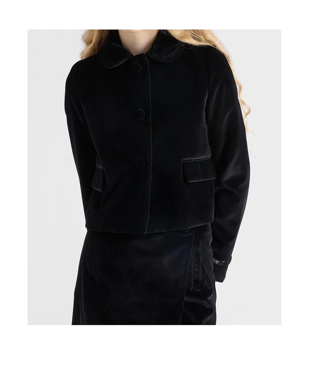 Single-Breasted Velvet Jacket