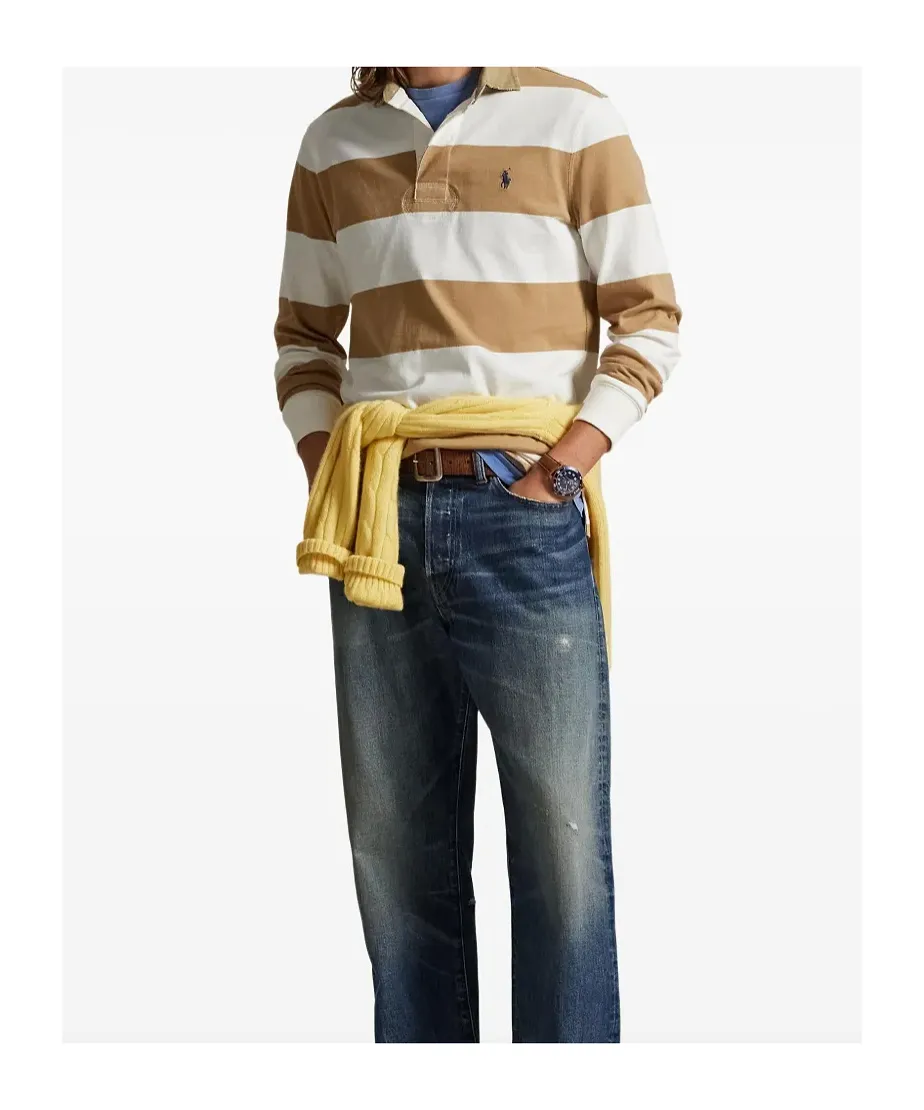 Striped Collared Rugby Polo Shirt