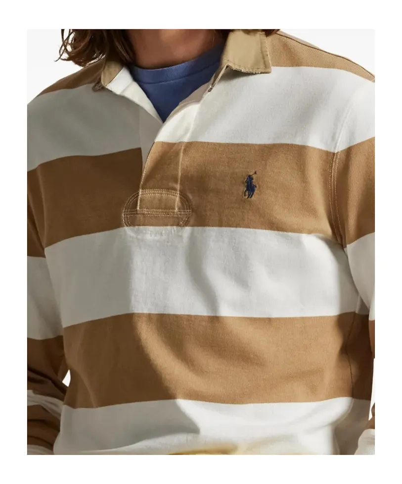 Striped Collared Rugby Polo Shirt