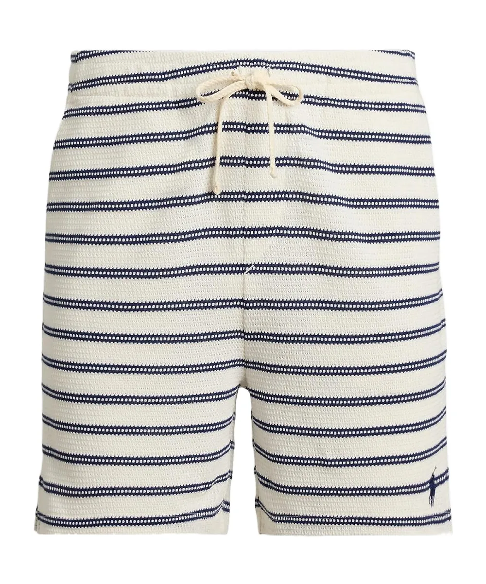 Striped-Pattern Drawstring Shorts