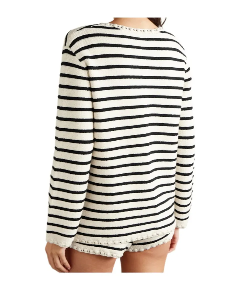 Henry Embellished Striped Knitted Cardigan