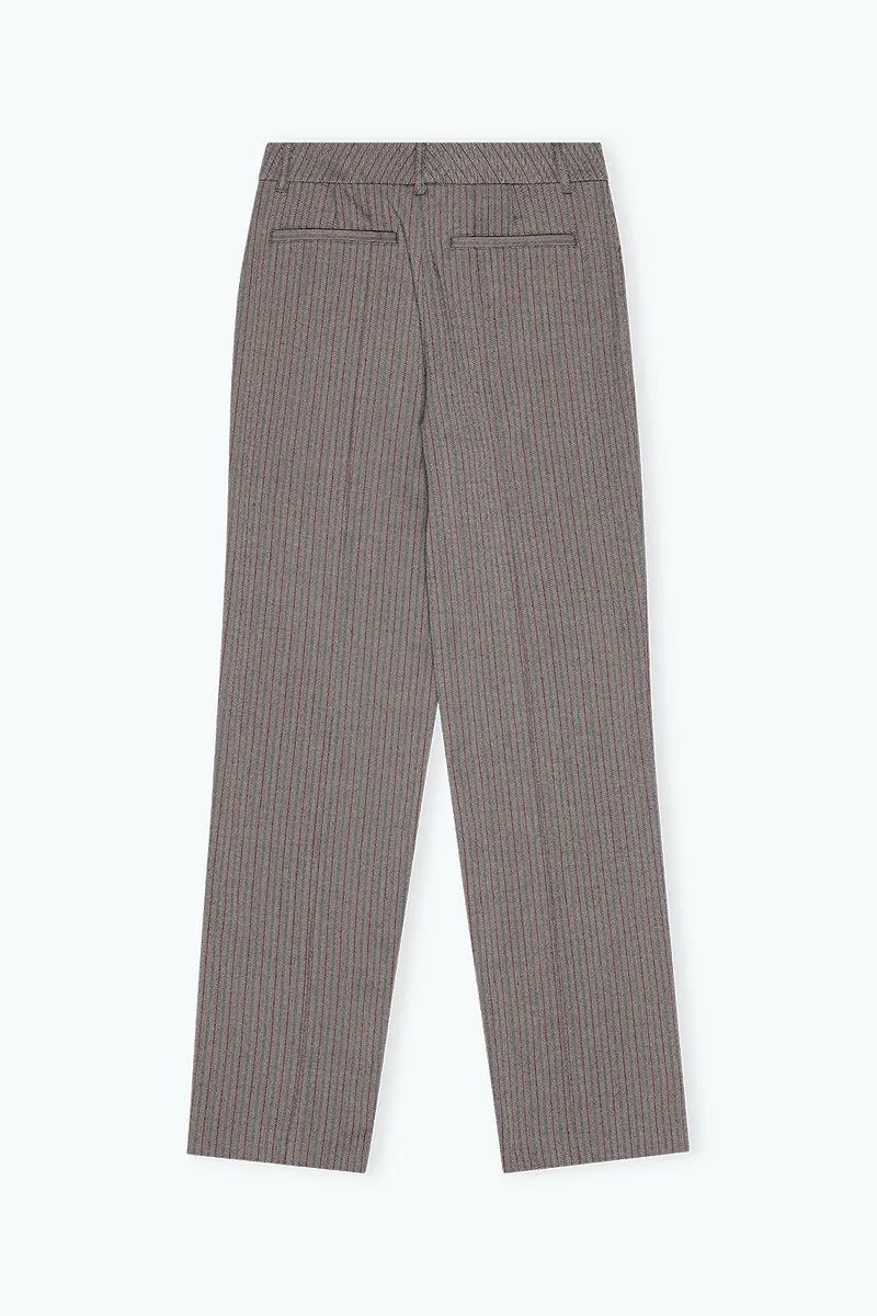 Herringbone-Pattern Striped Trousers