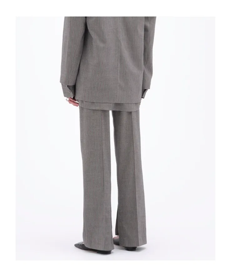 Herringbone-Pattern Striped Trousers