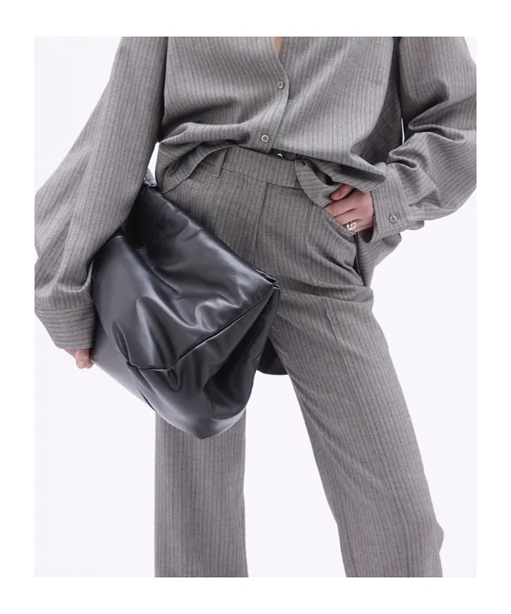 Herringbone-Pattern Striped Trousers