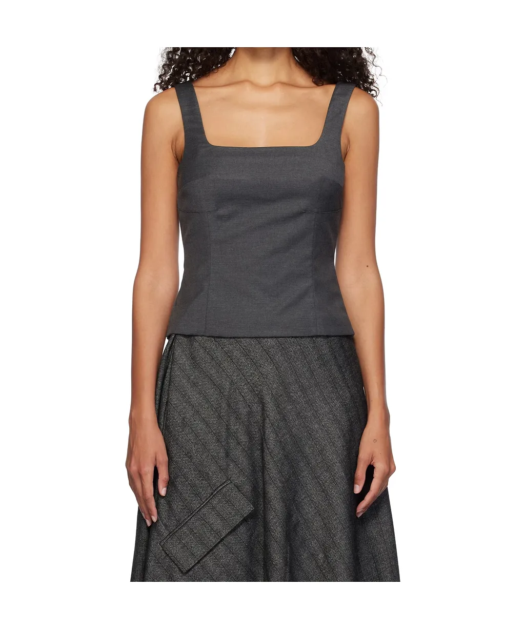 Diagonal Square Neck Strapless